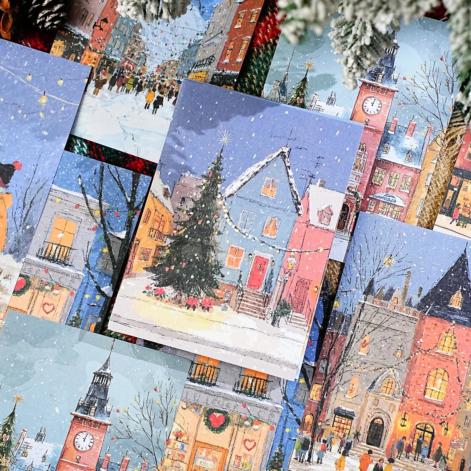 20 Sheets Christmas Theme Pattern Paper for Scrapbook DIY Gift Wrapping Card Making Art Craft Journaling Collage Background Qme
