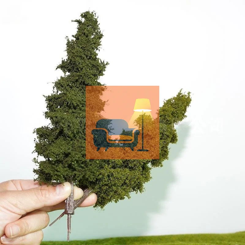 1Pcs Sand Table Material Handmade Diy Landscape Decor 14/21cm Model Pine Tree Train Layout Simulation Wire Tree Model Qme