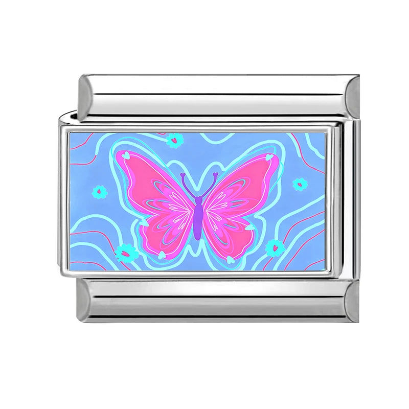 Y2K Colorful Flowers Butterfly Bees Rose Dogs Swan Italian Charm