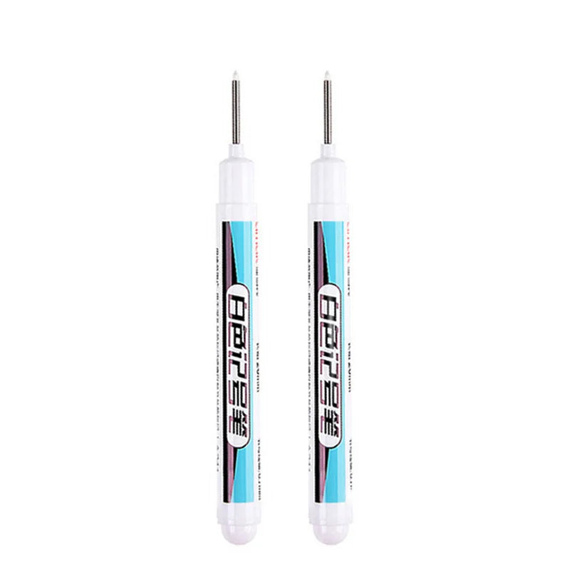 0.7/1.0/2.5mm White Paint Marker Pen Deep Hole Markers Pen Set Waterproof Permanent Oily Pens for Rock Wood Glass Tiles Qme 0.7mm White-2pcs