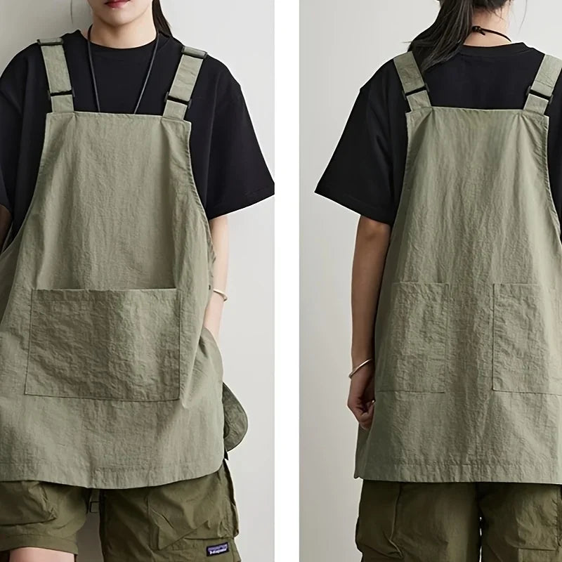 Japanese Waterproof Outdoor Barber, Coffee Shop, Catering Workwear Apron, Unisex Household Kitchen Workwear Qme
