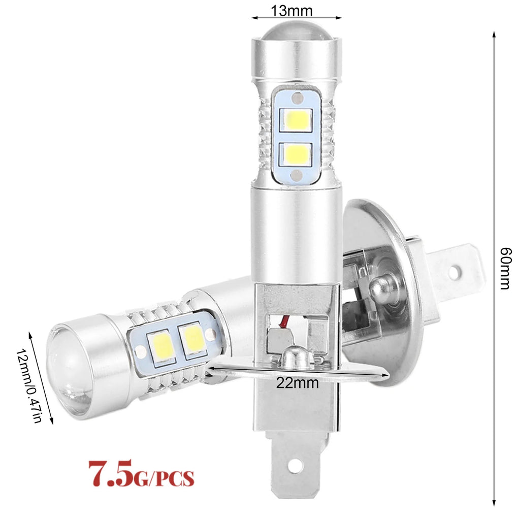 2x H1 6000K Super White 3‑5W LED Fog Light Bulbs Kit Fog Driving Light Fog Driving Light Fog Light Car Fog Light LED Fog Light Qme