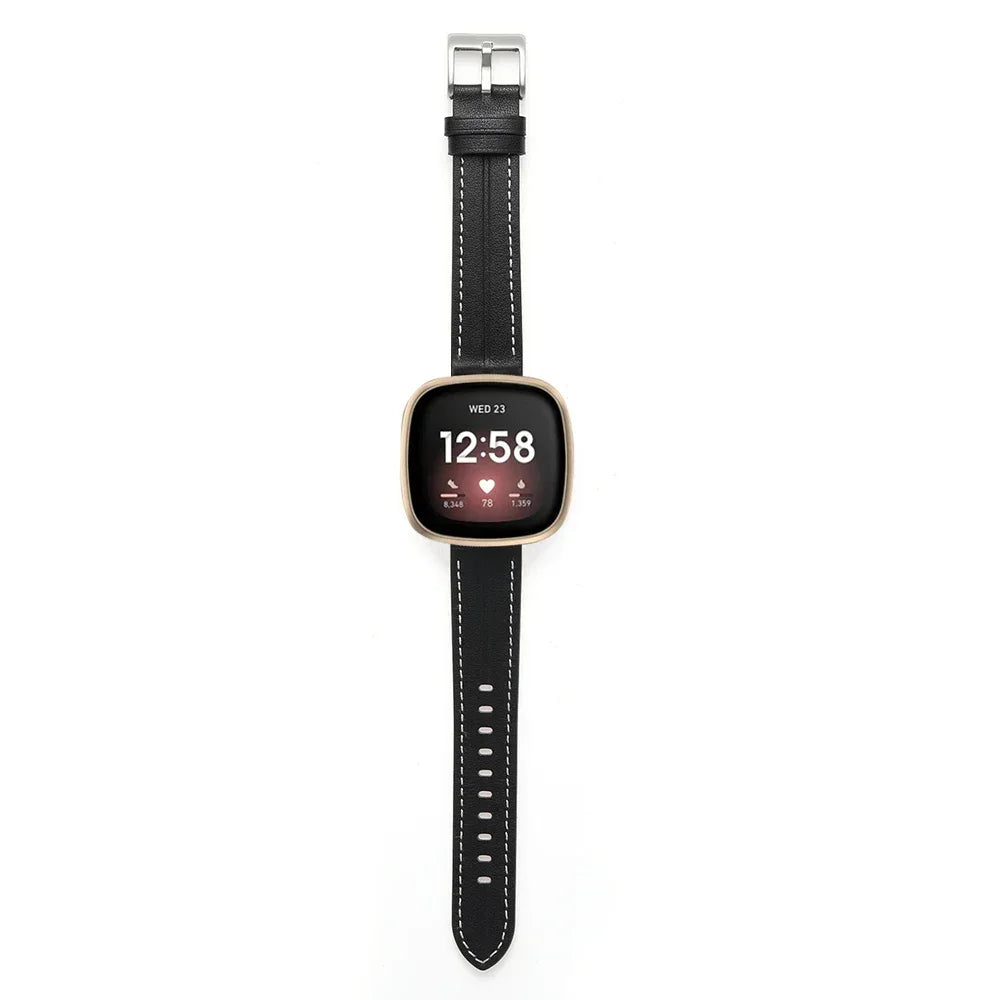 Genuine Leather Strap For Fitbit Versa 2 Lite Band Smart Watch Bracelet For Fitbit Versa 3 4 Sense 2 Correa Watchband Pin Buckle Qme