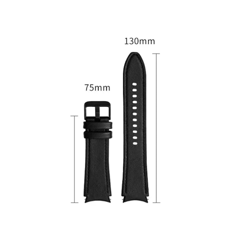Silicone+Leather Strap For Samsung Galaxy Watch 7 6 4/5 Pro 40mm 44mm Band 6 4 Classic 47 43mm 46mm Replacement Correa Bracelet Qme