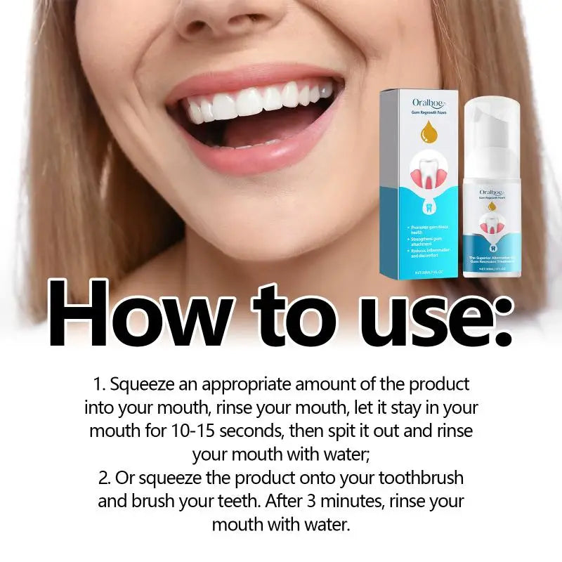 Gum Care Tooth Cleaning Foam Mousse Removes Plaque Tartar Prevents Qme