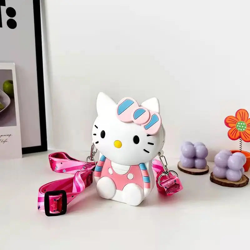 Hello Kitty Cartoon Coin Purse Cute, Instagram-Style Fashion Bags for Students Silicone Crossbody Bag Qme 6