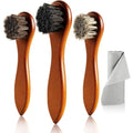 4-Piece Horse Hair Shoe Brush Shine Polish Leather Shoes Boot Qme 4Pcs