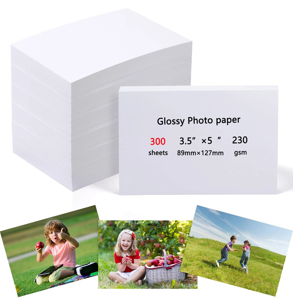 3.5 X 5 Inch High Glossy Photographic Paper Waterproof Professional Photo Paper Works with All Inkjet Printers 230g Qme 5in 300sheets