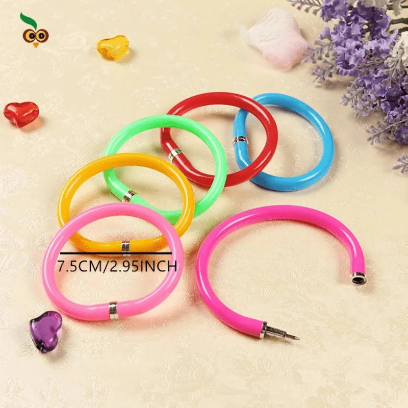 Novelty Bracelet Ballpoint Pen, Flexible Wrist Pen, Creative Stationery for Students, Office & Gift, Random/Selected Color Qme