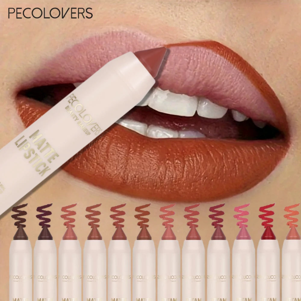 Matte Long-lasting Lipliner Crayon Nib Design Lip Line Lipstick Dual Qme