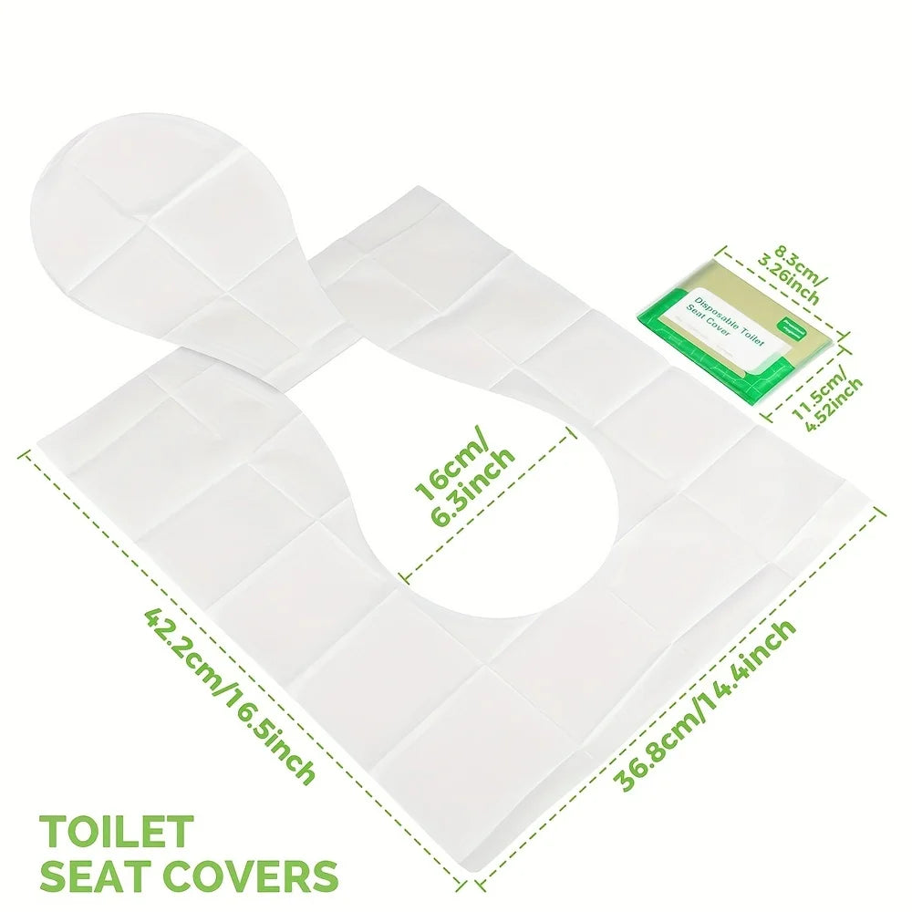10pcs/pack Disposable Toilet Seat Covers, Soft Non-Woven Fabric, Flushable Bathroom Accessories for Airplane, Road Trips Qme