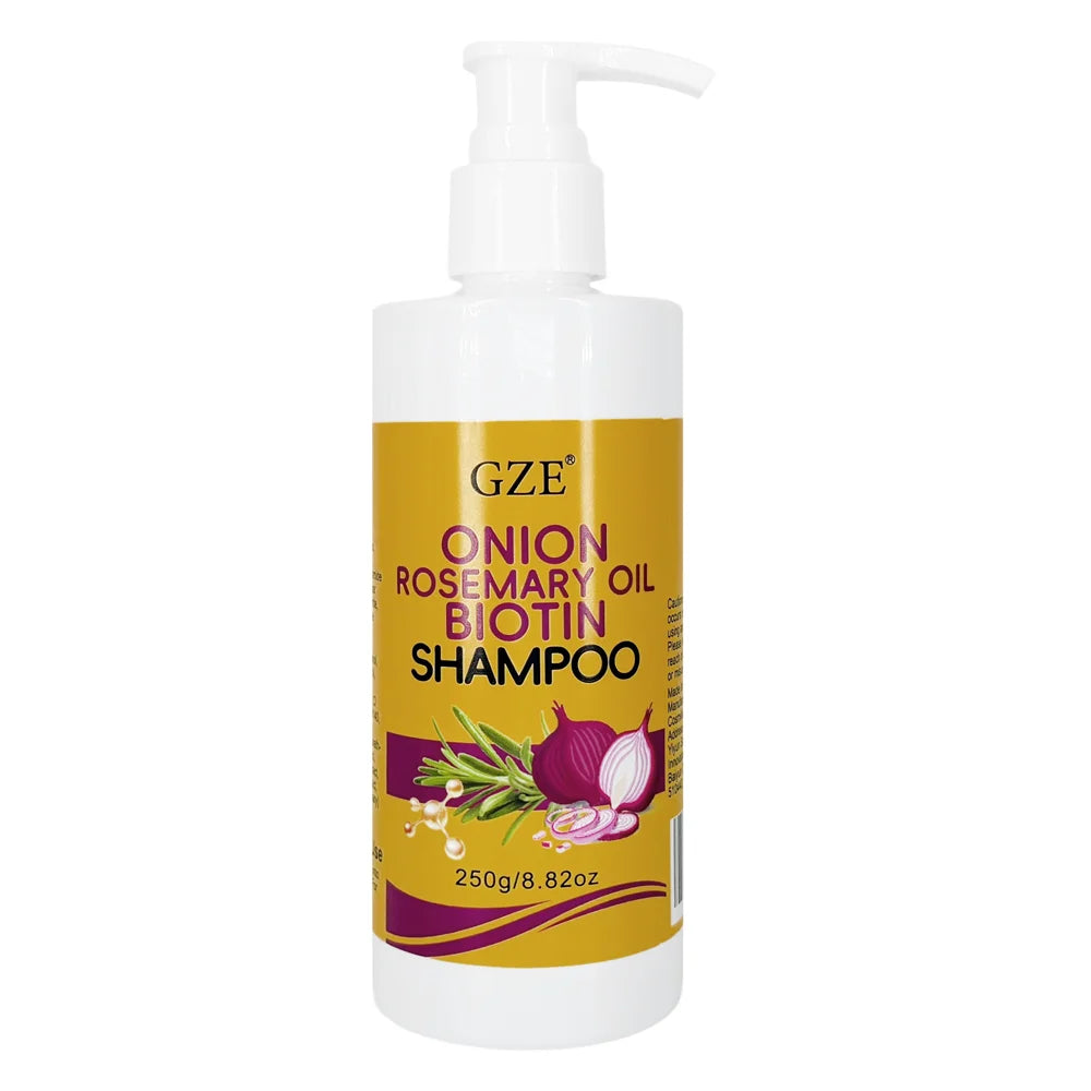 GZE Nourishing Onion & Biotin Shampoo with Rosemary Oil - For Strengthened, Silky Hair, Frizz Control & Scalp Care Qme SHAMPOO