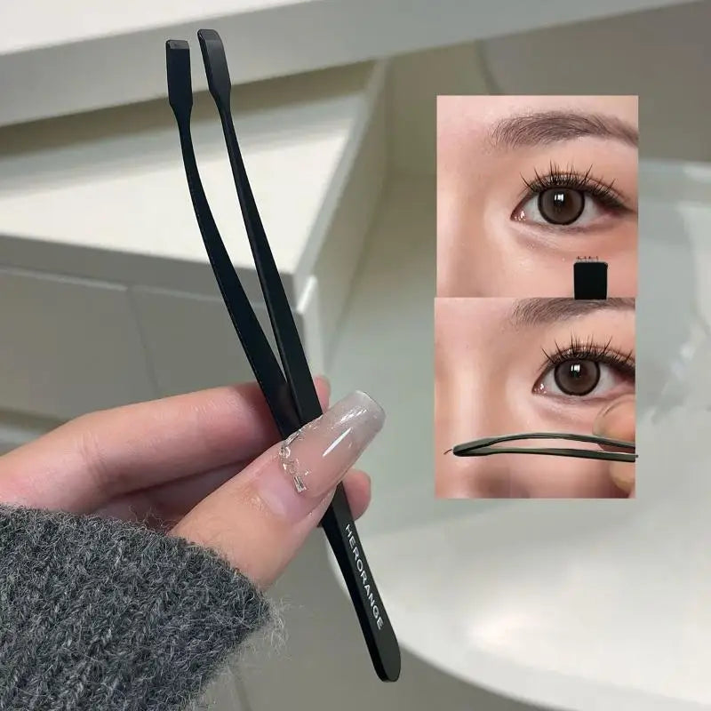 Stainless Steel Eyelash Tweezers Extension Hair Removal DIY False Qme
