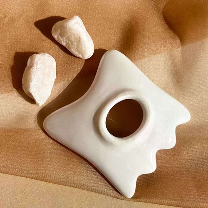Ceramic Facial Scraping Tool Gua Sha Board Anti Aging Skin Care Qme