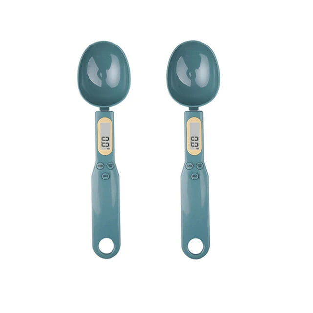 Mini Spoon Scale Digital Kitchen Scale Electronic LCD Food Scale 0.1-500g Cooking Flour Milk Coffee Powder Weight Measure Spoon Qme 2PCS Emerald green 1Kg
