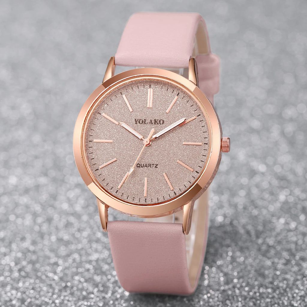 Fashion Starry Sky Women's Watch Quartz Watch with Leather Strap Qme