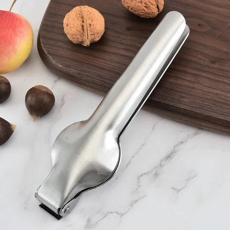2 in 1 Stainless Steel Quick Chestnut Clip Kitchen Tools Walnut Pliers Metal Nut Cracker Sheller Nut Opener Kitchen Gadgets Qme