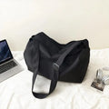 Beige Water Resistant Nylon Duffel Bag With Adjustable Strap Large Capacity For Gym Travel Daily Commute Qme A1