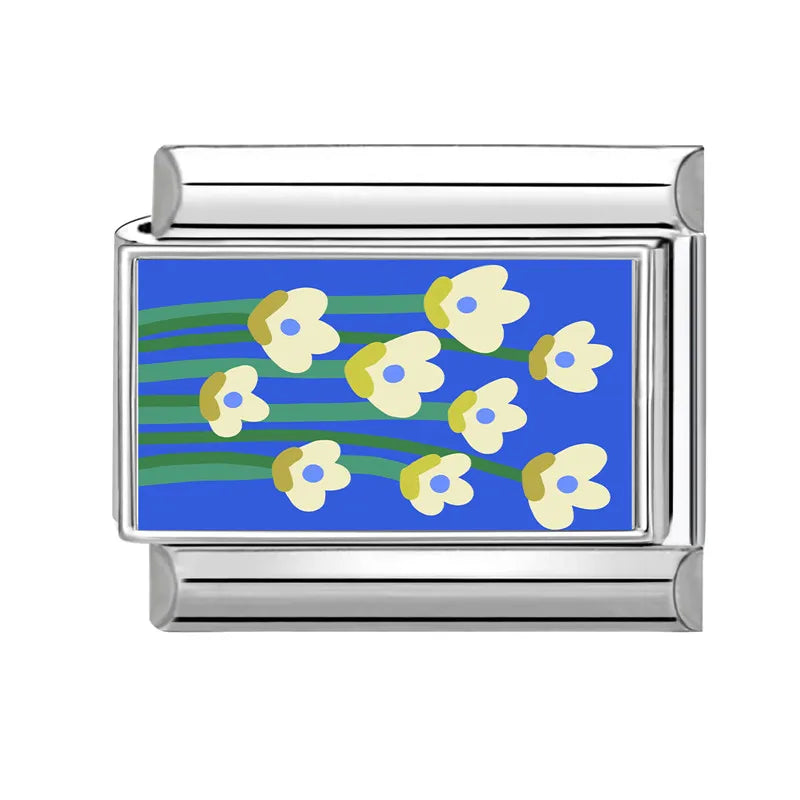 Fashion Personalized DIY Blue Italian Charm Bracelet Green Cactus
