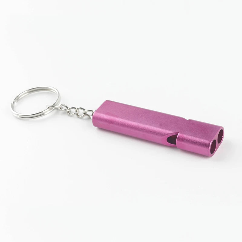 Dual Frequency Survival Whistle Flat Metal Outdoor Hiking Climbing Qme A4