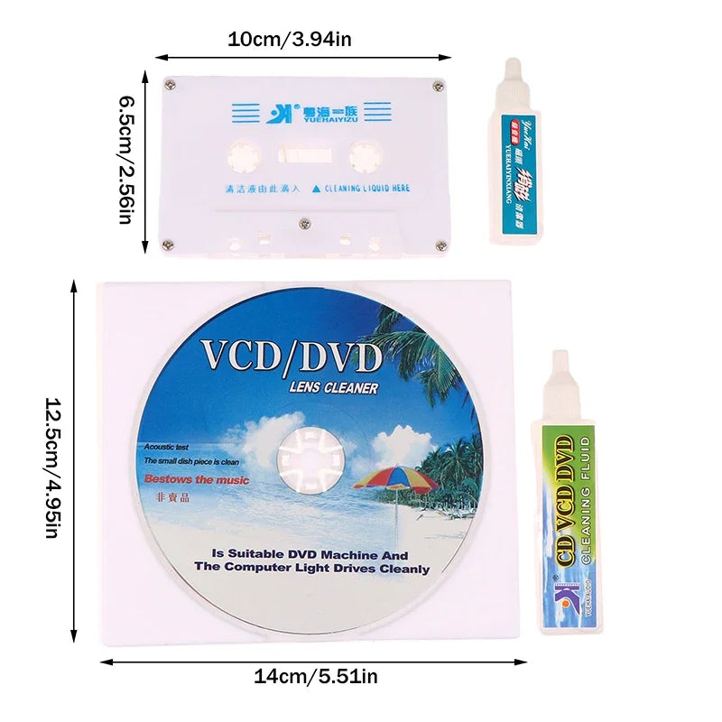 CD VCD DVD Player Lens Cleaner Audio Cassette Tape Head Demagnetizer Qme