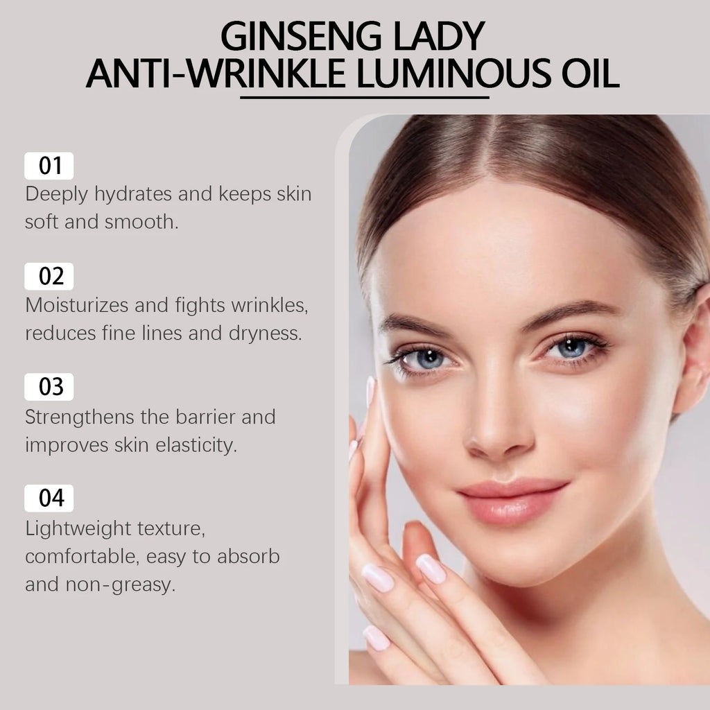 Ginseng Extract Facial Essential Oil Firming Fade Fine Lines Moisturizing Skin Rejuvenation Non-Greasy Nourishing Face Essence Qme