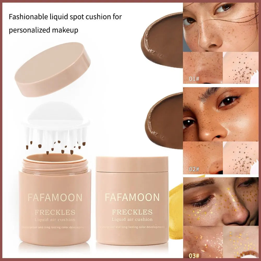 Face Body Freckled Stamp Kit Lifelike Freckle Natural Simulation Fake Dot Spot Comb Seal Air Cushion Freckle Waterproof Makeup Qme