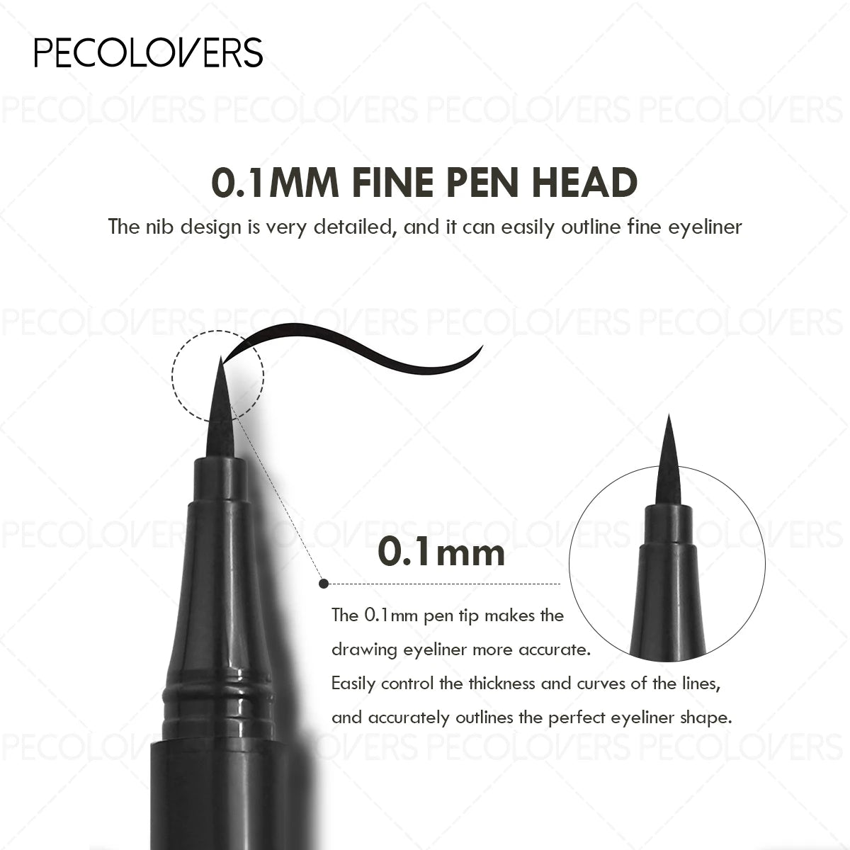 Ultra-fine Tip Liquid Eyeliner Pen Black Brown Pigmented Waterproof Qme