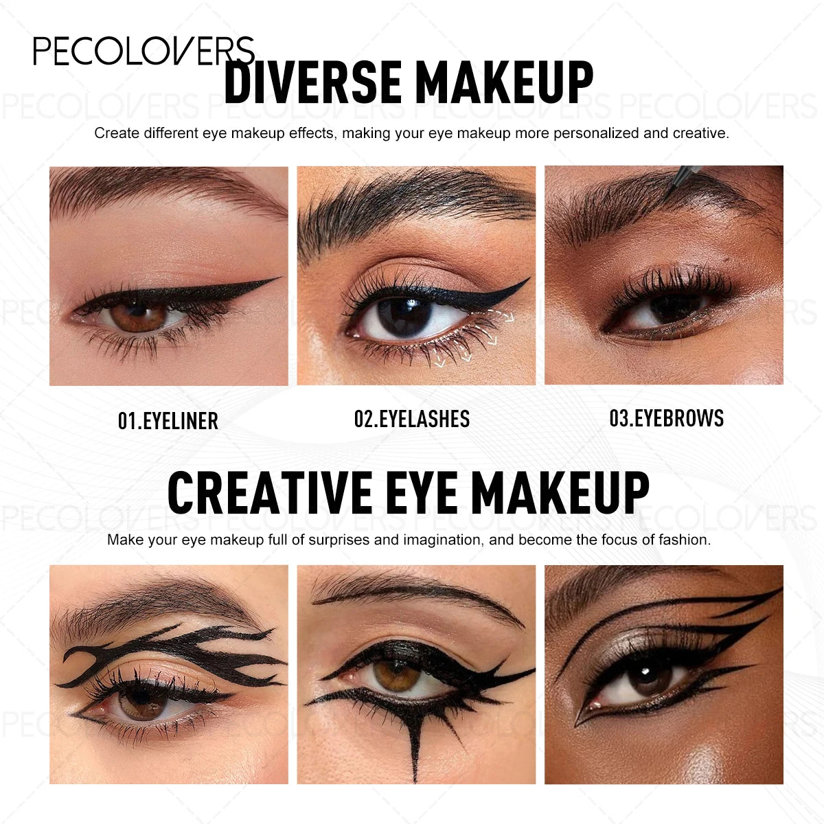 Ultra-fine Tip Liquid Eyeliner Pen Black Brown Pigmented Waterproof Qme