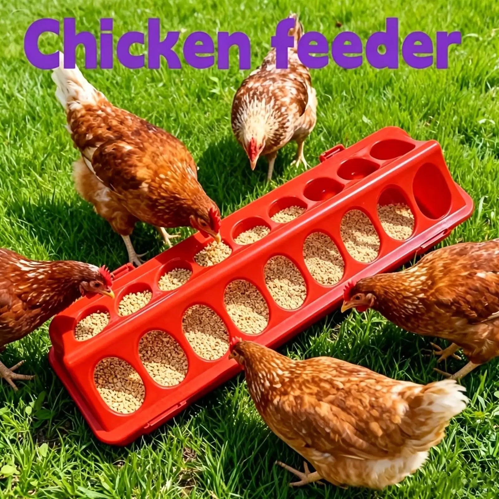 Chicken Feeder Trough Anti-Leak Easy-Fill Animals Bowl Chicken Feeder Anti-waste Drinker For Chicks Ducklings Goslings Quail Qme
