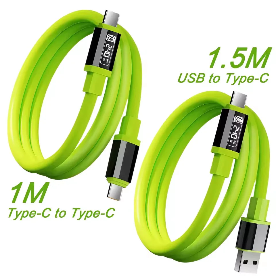 Type C To Type C 240W Super Fast Charging Cable Universal High Power Charger USB Cord for iPhone 16 15 14 Xiaomi Huawei Samsung Qme
