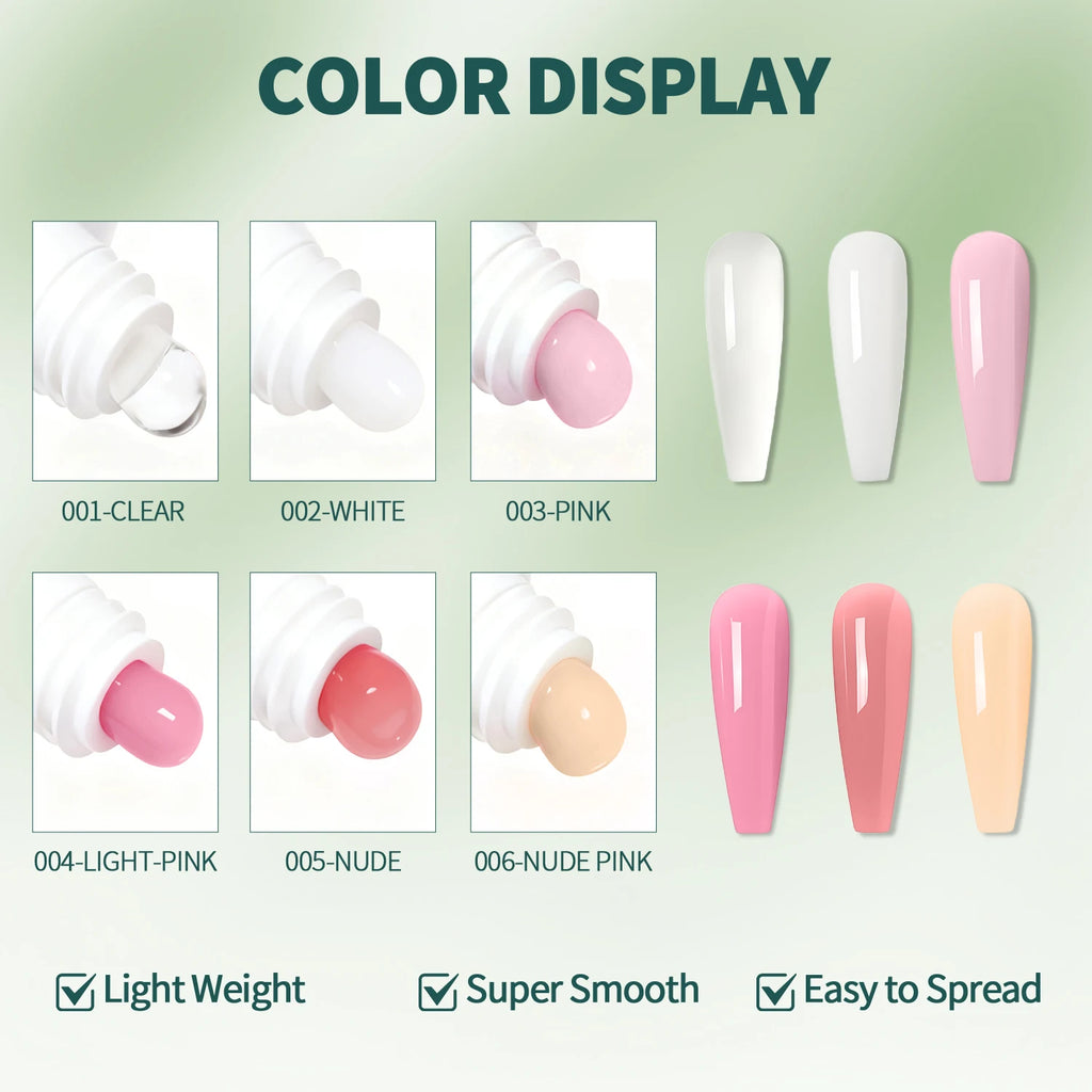 Nailpop Crystal Poly Nail Gel 6 Colors Builder Nails Extension Quick Qme