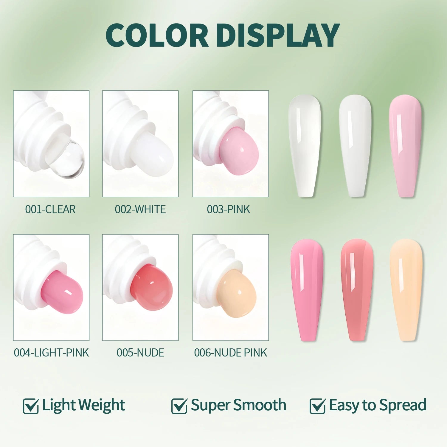 Nailpop Crystal Poly Nail Gel 6 Colors Builder Nails Extension Quick Qme