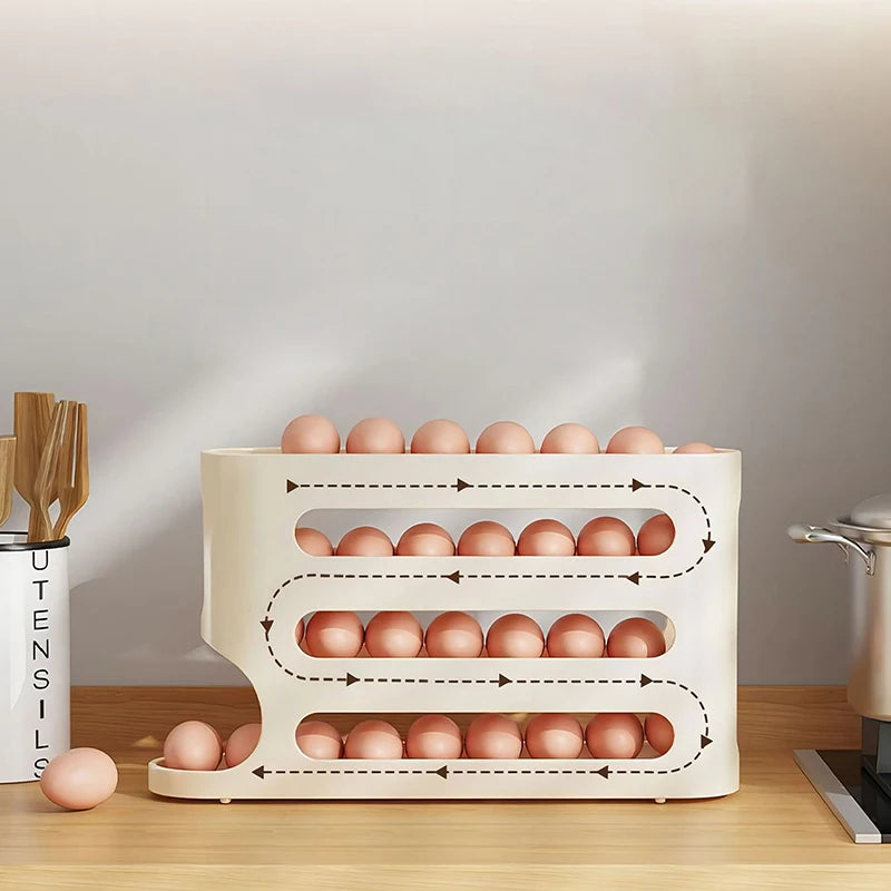 Kitchen Dedicated Roll Off Egg Storage Rack Refrigerator Box Qme