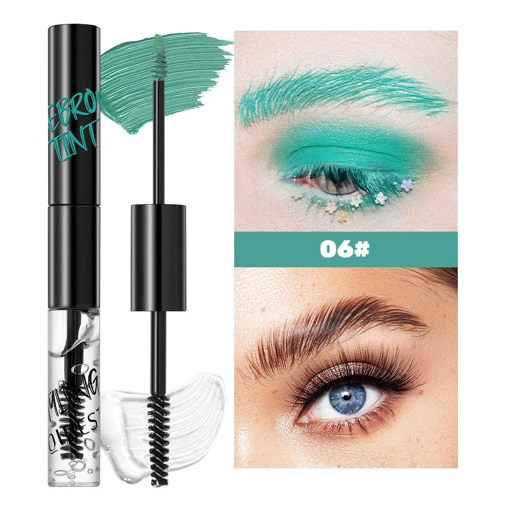 QIBEST Tinted Eyebrow Gel Mascara Lasting Waterproof Brown Tinting Eye Brow Sculpt Glue Red Purple Brow Cream Makeup For Women Qme 06