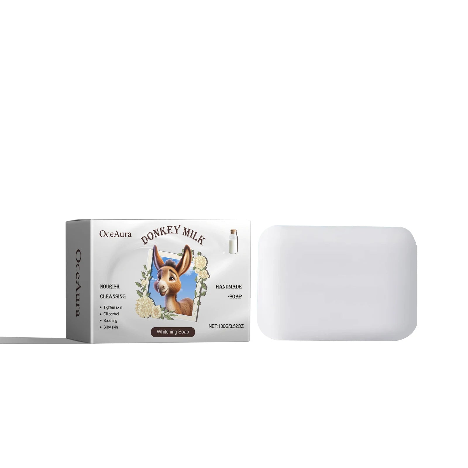 Brightening Body Bath Soap Deep Cleaning Dirt Moisturizing Oil Control Improves Skin Dullness Donkey Milk Natural Handmade Soap Qme 100g Boxed