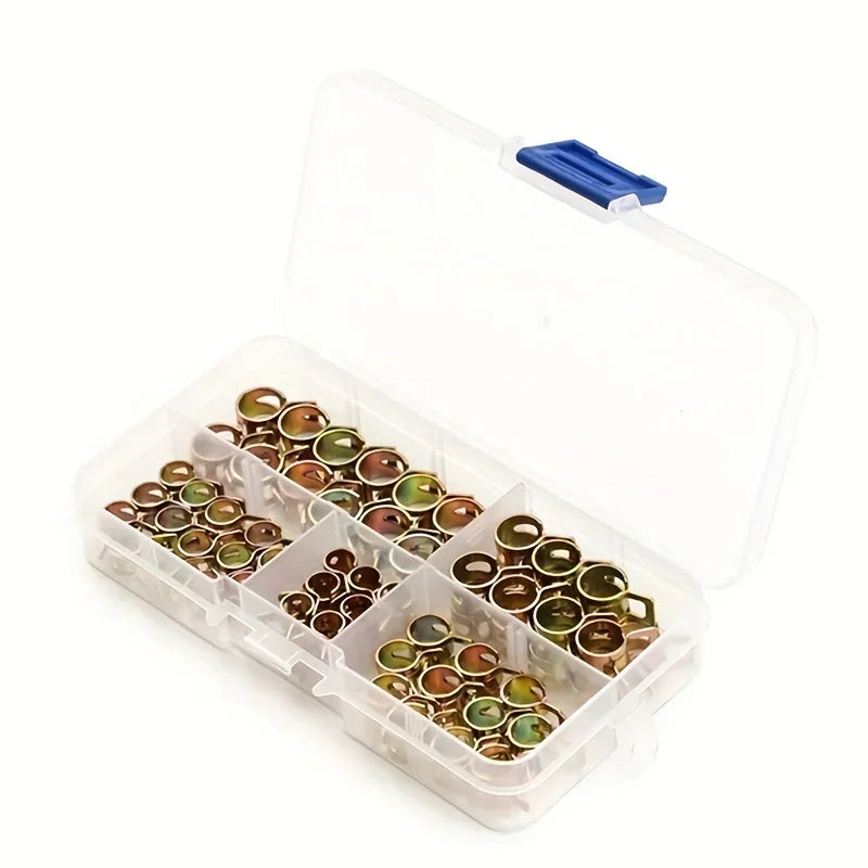 75pcs Color-Plated Zinc Hose Clamps - Secure Fitting for Acrylic, Filter Barrels, Hoses & Water Outlet Pipes Qme