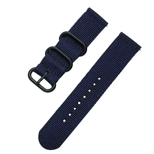 18mm 20mm 22mm 24mm Nylon Fabric Watch Bands Sport Strap For Samsung Galaxy Watch 3 Band Bands Amazfit GTR GTS Huawei GT2 Qme Blue 18mm