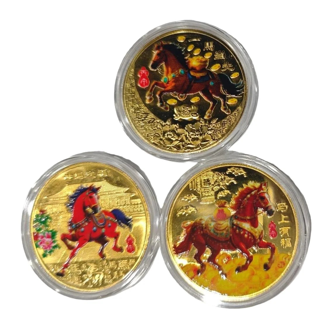 3/1Pcs Chinese Zodiac Horse Souvenir Coins Lucky Animal Horse 40mm Collectible Coins Metal Collection 2026 New Year Event Gift Qme A1