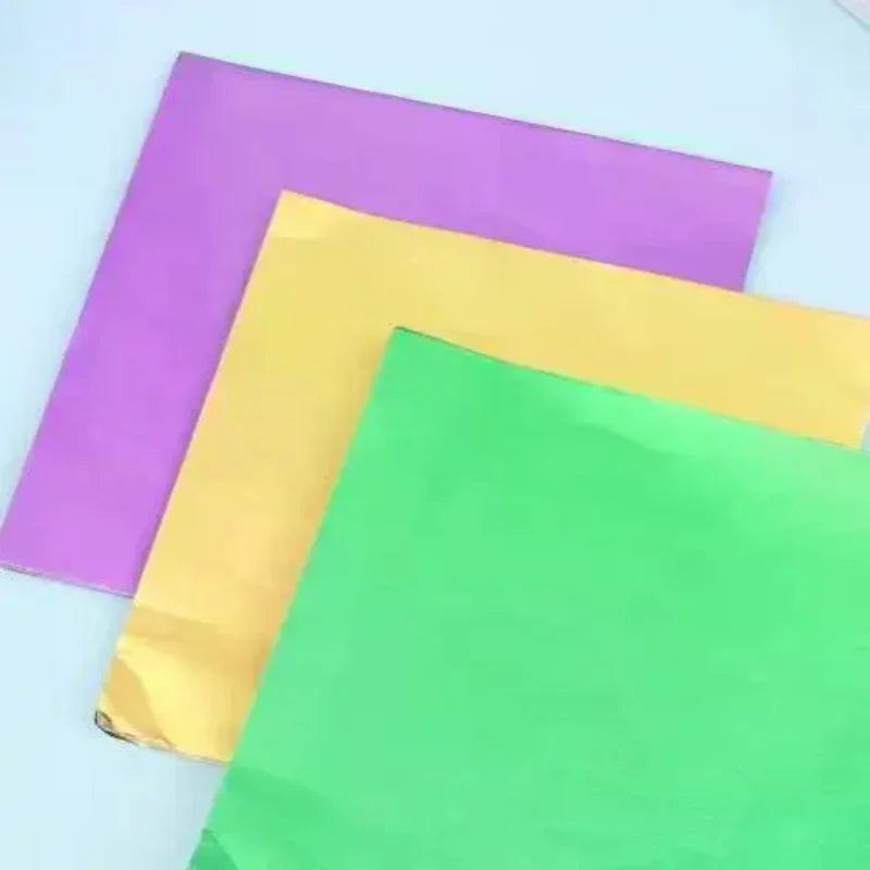 Aluminum Foils Wrapping Paper Sheets Foil Candy Package Paper Chocolate Wedding Party 100Pcs Candy Packaging Qme