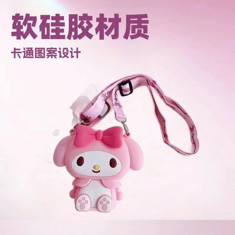 Melody Cartoon Coin Purse Cute, Instagram-Style Fashion Bag for Students Street Style Silicone Crossbody Bag with Toy Design Qme
