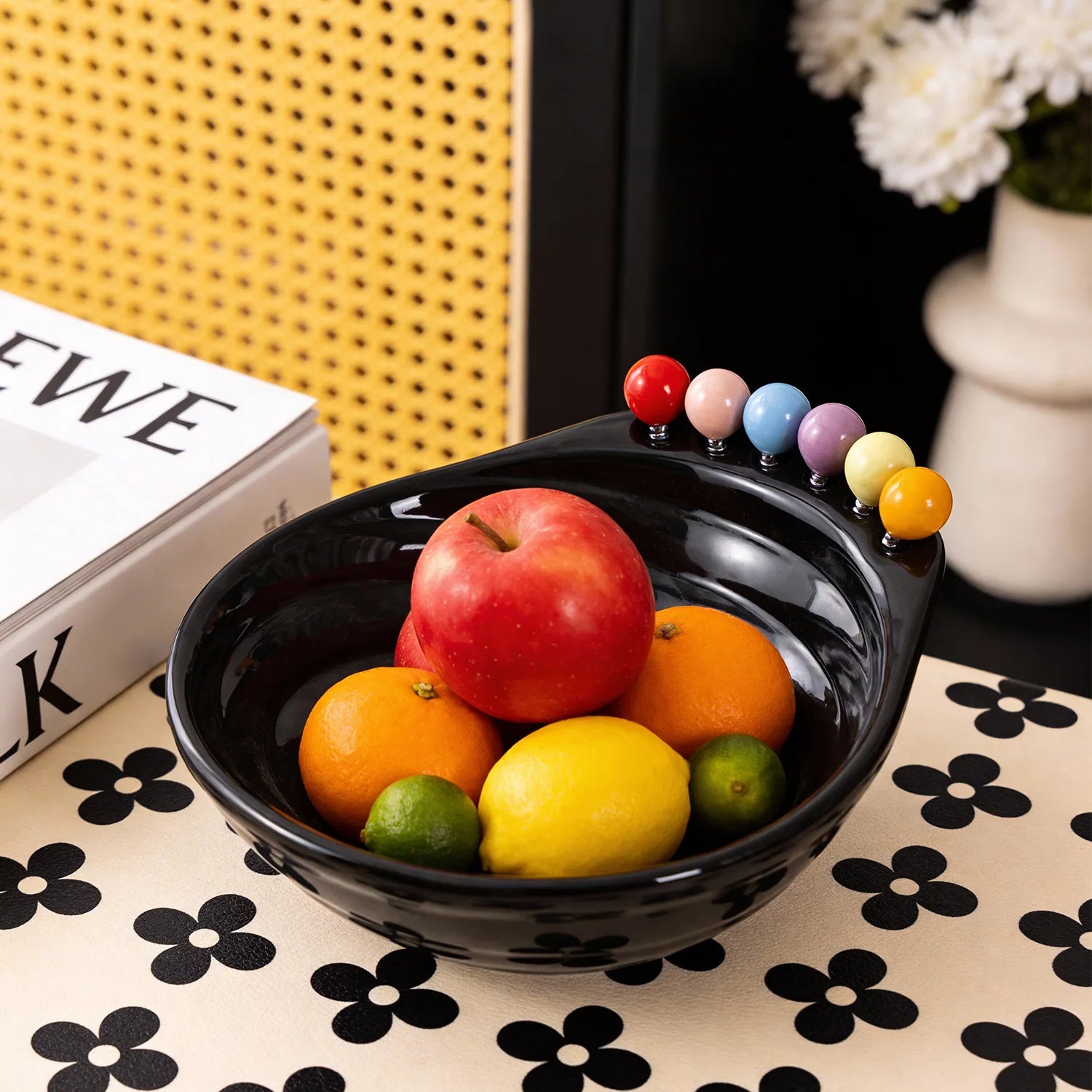 Creative Simple Fruit Plate Household Snack Candy Dried Tray Living Qme black M