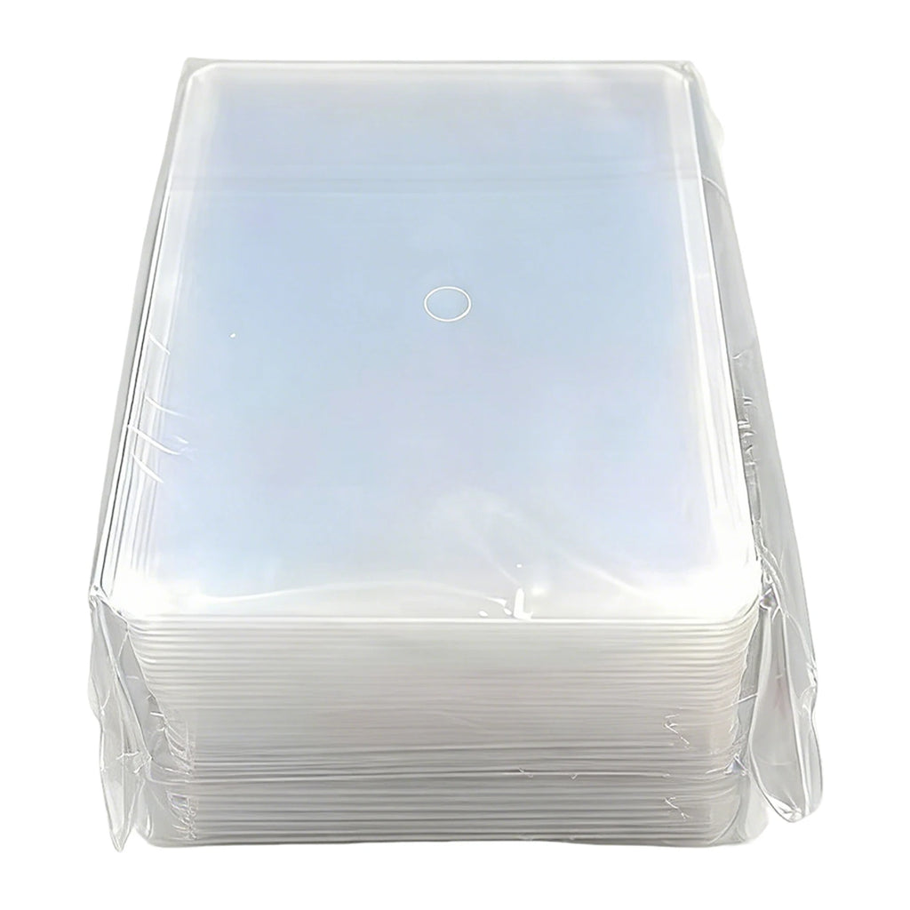 50pcs PVC Transparent Hard Card Sleeve Blue/White Star Player Card Dustproof Scratch-resistant Protection Covers Storage Sleeves Qme Clear