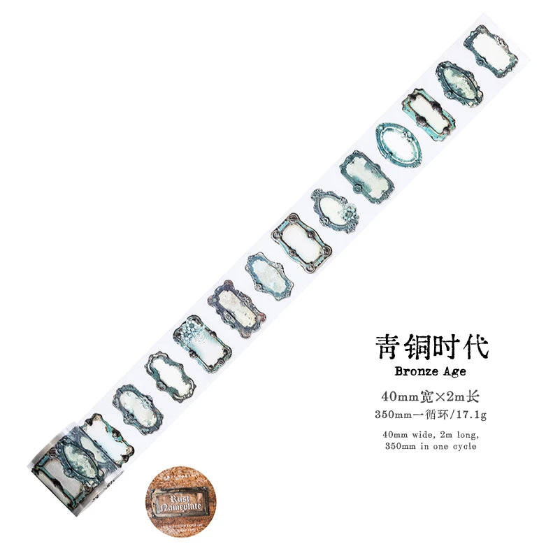 2M/Rolls Vintage Label Sticker PET Tapes Junk Journal DIY Scrapbooking Planners Collage Decor Office Creative Stationery Tape Qme D
