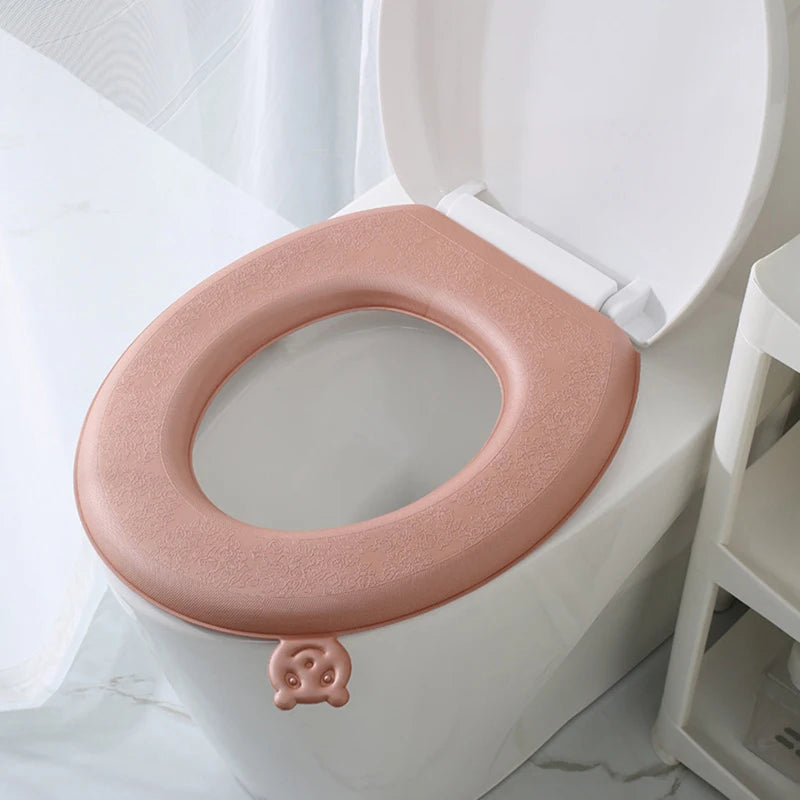 Universal Toilet Seat Cushion Paste Accessories EVA Waterproof Cover Qme Coffee