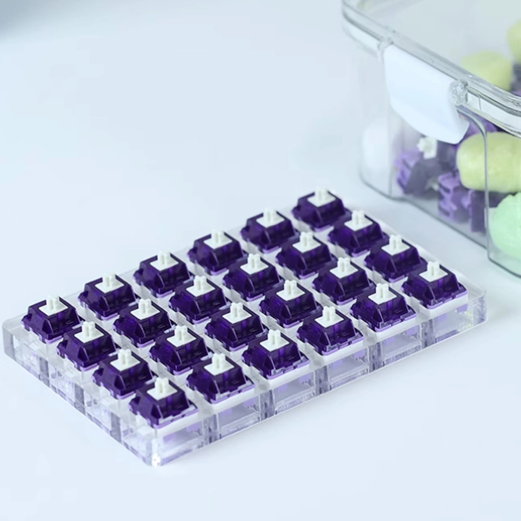 Duhuk Bitter Tea Purple V2 Switch in Advance Tactile Mechanical Keyboard Switch 58g 63.5g RGB 5 Pin Hot Swap Pre Lubed HIFI Pom Qme