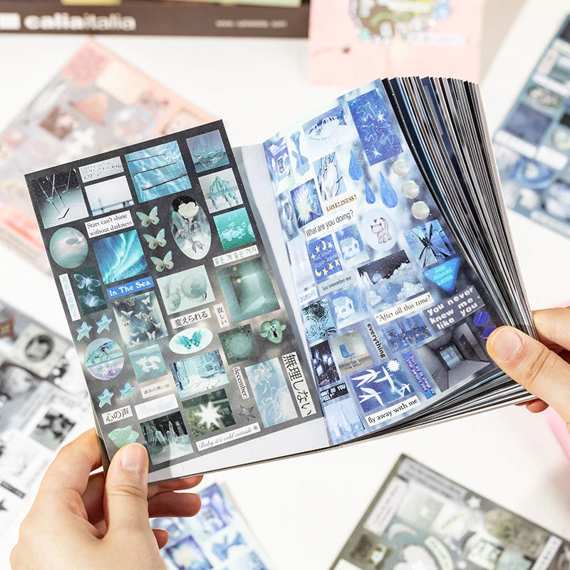 30 Sheets Cute Flash Decorative Cut Film Y2K Sticker Book Sticker Journal Handbook Scrapbooking Decoration Aesthetic Stickers Qme