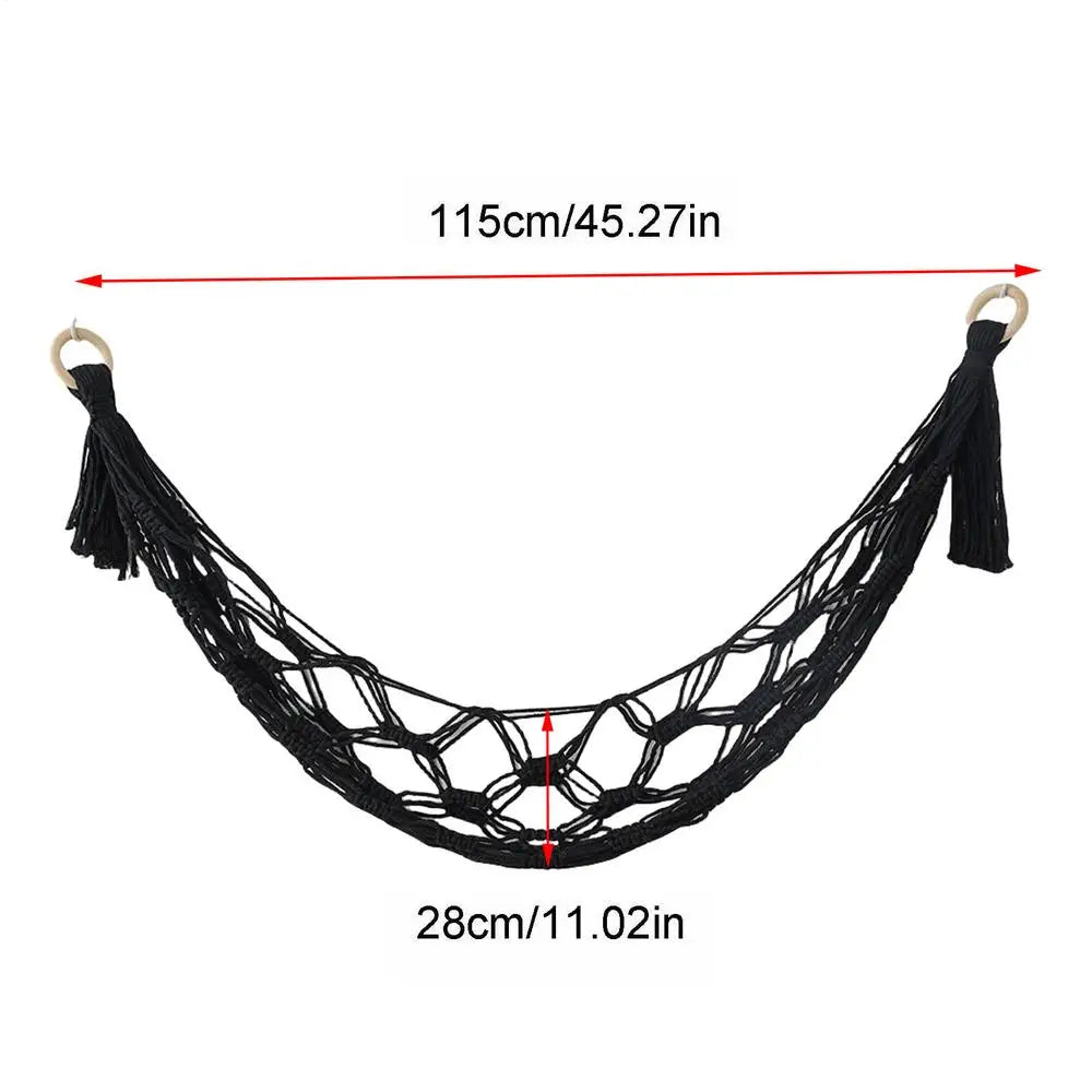 Hammock for Stuffed Animals Toy Net Wall-Mounted Corner Holder Organizer Storage for Playroom Nursery Dorm Bedroom Decor Qme Black