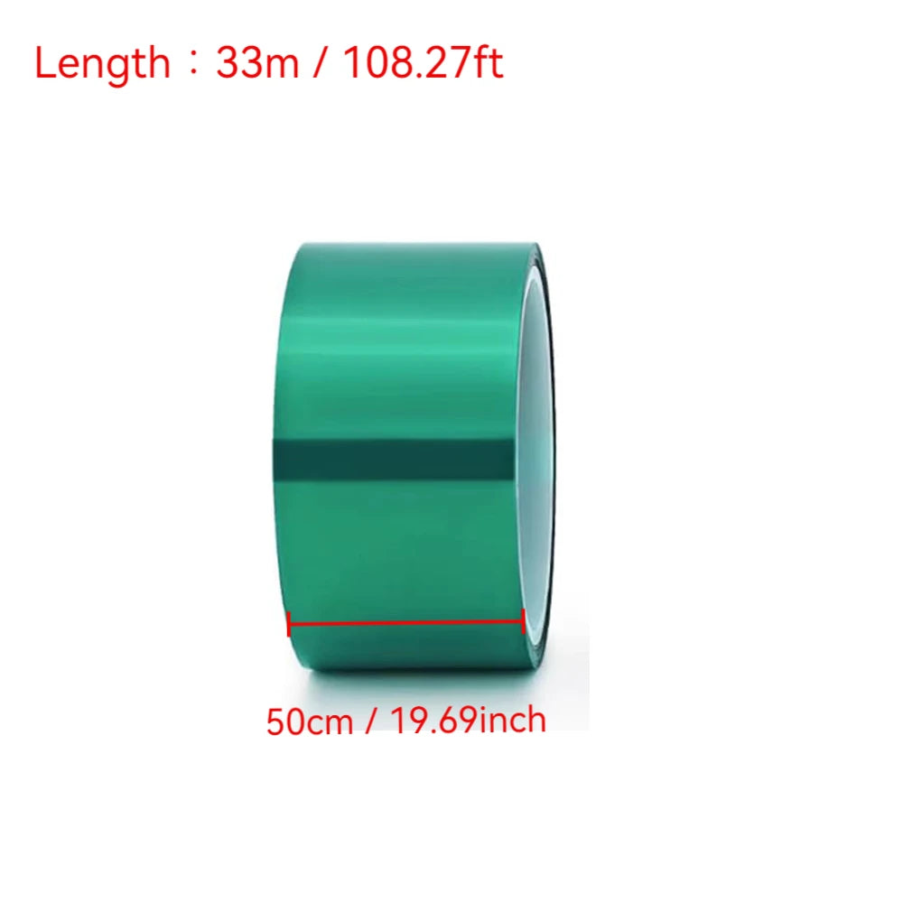 33m High Temperature PET Tape Green Heat Resistant Masking Tape For PCB Electroplating Powder Coating Soldering Protection Qme 50mmX33m 1pc