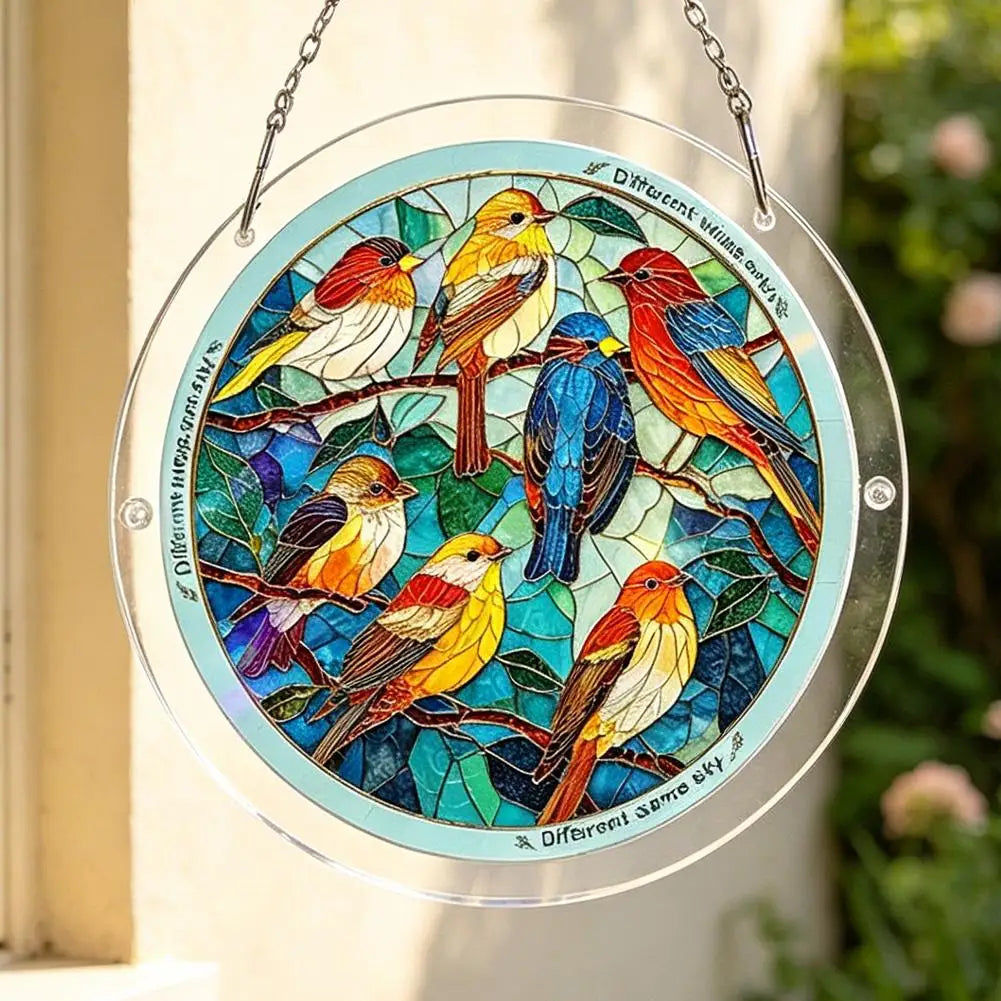 Window Hanging Suncatcher Acrylic Puzzle Round Garland Decoration Qme